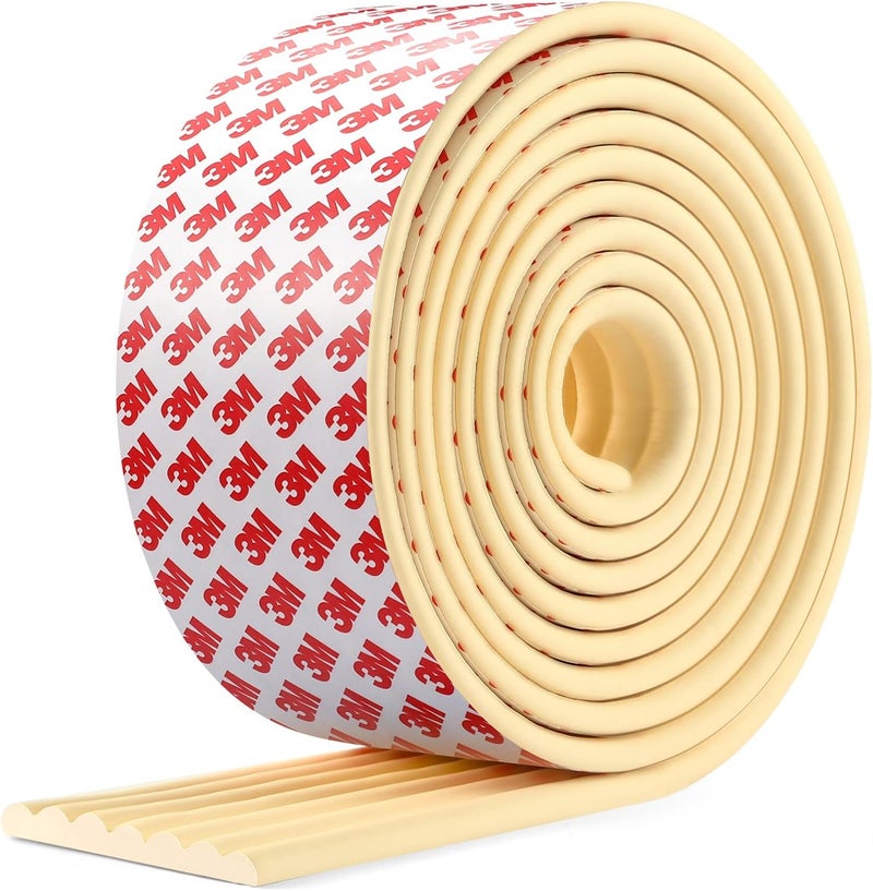 Dovesail Upgrade Baby Proofing Edge Corner Protector, 16.4ft Edge Guards Padding with 3M Adhesive, Extra-Wide Soft Rubber Foam Padding, Furniture,Sharp Edge Safety Corner Edge Bumper Guard- Beige - Image 1